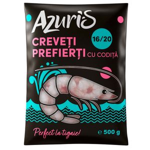 Creveti prefierti, cu codita, glazura 20%, 16/20 500g
