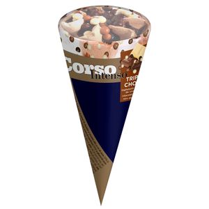 Inghetata la cornet cu trei tipuri de ciocolata Intenso 110ml