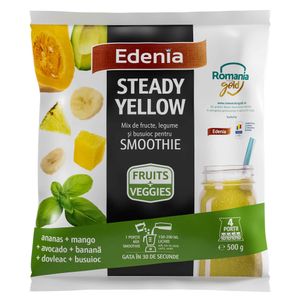 Mix fructe si legume smoothie cu ananas, mango, avocado, dovleac, busuioc Steady Yellow 500g