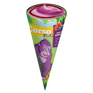 Inghetata la cornet cu aroma de vanilie si fructe de padure Play Gorilla 260ml