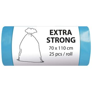 Saci menaj foarte rezistenti 120l, HDPE 70x110cm, albastri, 25 saci/rola, bax*8 role