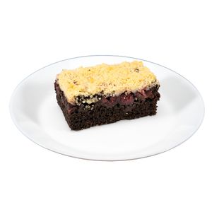 Prajitura cu cacao, visine si aluat sfaramicios cu unt, portionata (14 portii x 100g) 1.4kg