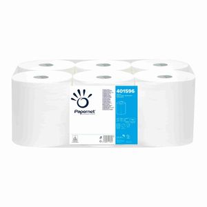 Prosop hartie derulare centrala alba, 2 straturi, 135m, 6 role/bax