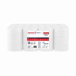 Prosop hartie derulare centrala alba, 2 straturi, 76.7m, 12 role/bax
