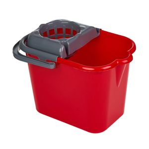 Galeata plastic cu storcator, dreptunghiulara, rosie 14l