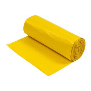 Saci menaj 35l, LDPE 50x70cm, galbeni, 21microni 15 saci/rola bax*50 buc