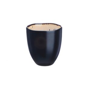 Ceasca de cafea din ceramica glazurata Iris, negru si alb, 150ml, set*6 buc