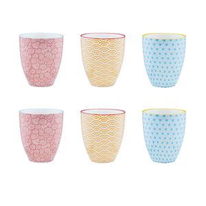 Cana cafea din portelan Pattern, multicolor, 300ml, set*6 buc