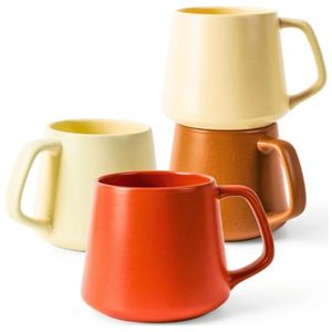 Cana cafea din ceramica Luxe, bej, 420ml, set*4 buc