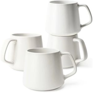 Cana cafea din ceramica Luxe, alb, 420ml, set*4 buc