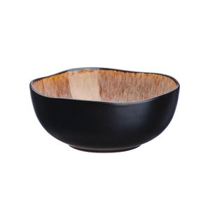 Bol ceramica glazurata Iris, maro, 16.5x6.5cm, 800ml, set*6 buc