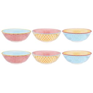 Bol portelan Pattern, multicolor, 1.2l, set*6 buc