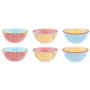Bol portelan Pattern, multicolor, 600ml, set*6 buc