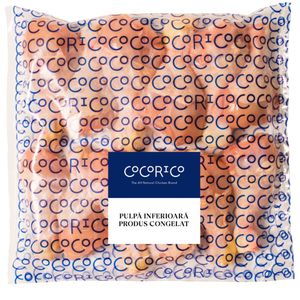 Pulpe de pui inferioare, cu os si piele, congelate IQF 2kg