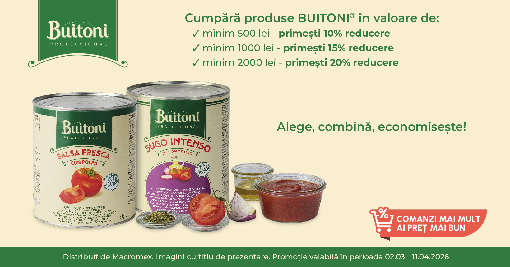 Comanzi mai mult ai pret mai bun la gama Buitoni​